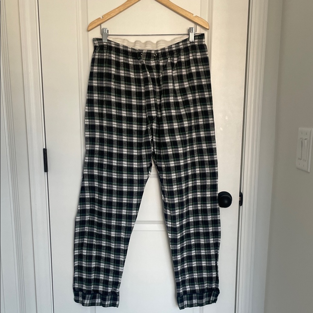 Adolfo Men’s Checkered Plaid Pajama Set Blue/Green L